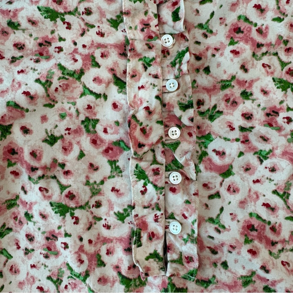 Talbots Pink & White Floral Ruffle Tank Top - Picture 3 of 8